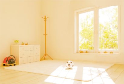 home interior with large glazed areas